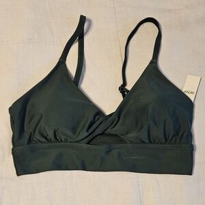 Aerie Scoop Bra, Size L, Dark Green